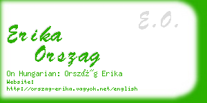 erika orszag business card